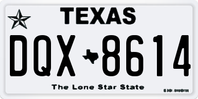 TX license plate DQX8614
