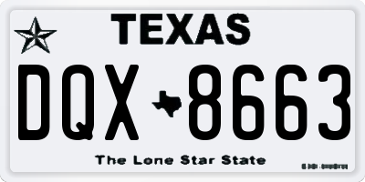 TX license plate DQX8663