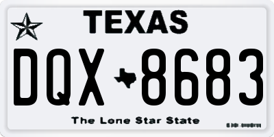 TX license plate DQX8683