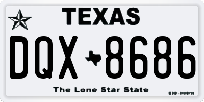 TX license plate DQX8686