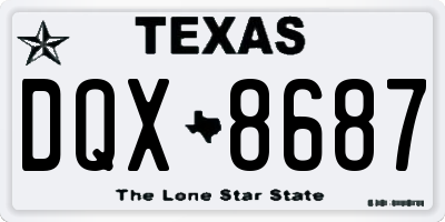 TX license plate DQX8687