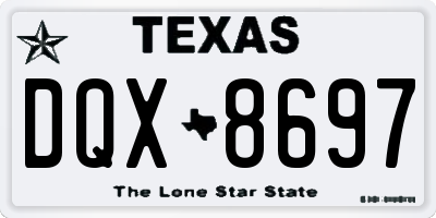 TX license plate DQX8697