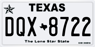 TX license plate DQX8722