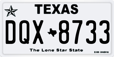 TX license plate DQX8733