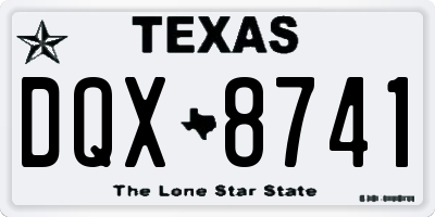 TX license plate DQX8741