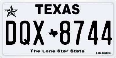 TX license plate DQX8744