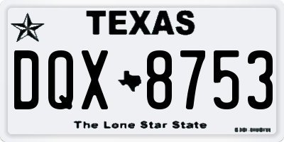 TX license plate DQX8753