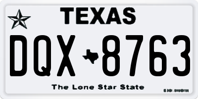 TX license plate DQX8763