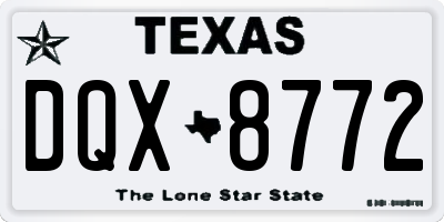 TX license plate DQX8772