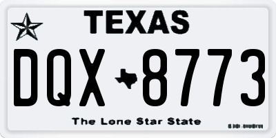 TX license plate DQX8773