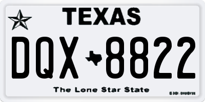 TX license plate DQX8822
