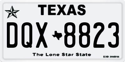 TX license plate DQX8823