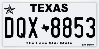 TX license plate DQX8853