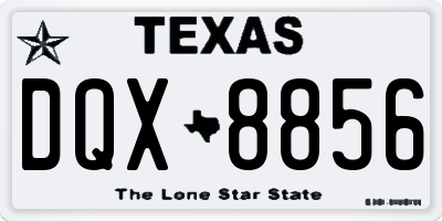 TX license plate DQX8856