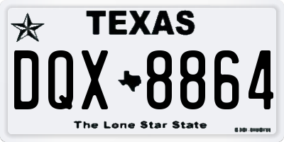 TX license plate DQX8864