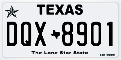 TX license plate DQX8901