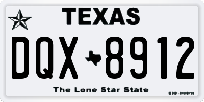 TX license plate DQX8912