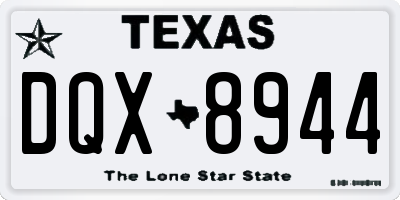 TX license plate DQX8944