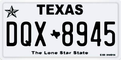 TX license plate DQX8945
