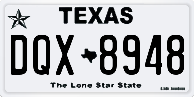 TX license plate DQX8948