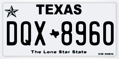 TX license plate DQX8960