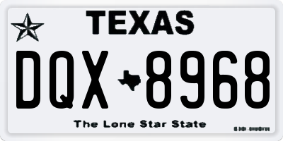 TX license plate DQX8968