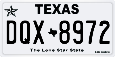 TX license plate DQX8972