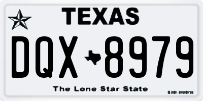 TX license plate DQX8979