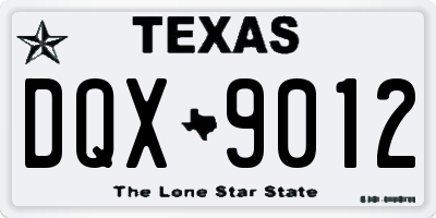 TX license plate DQX9012
