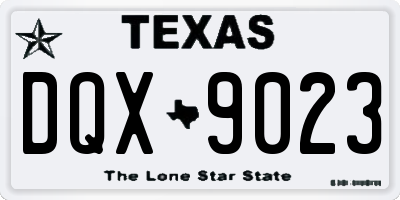 TX license plate DQX9023