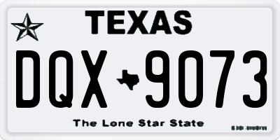 TX license plate DQX9073