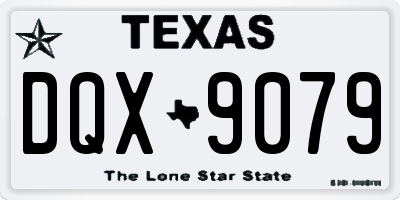 TX license plate DQX9079
