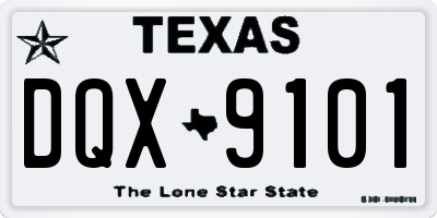 TX license plate DQX9101