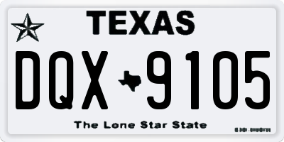TX license plate DQX9105