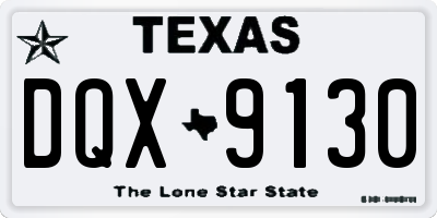 TX license plate DQX9130