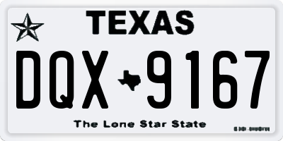 TX license plate DQX9167