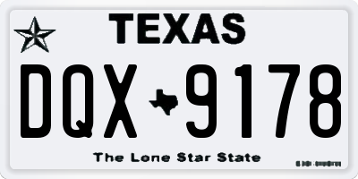 TX license plate DQX9178