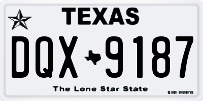 TX license plate DQX9187