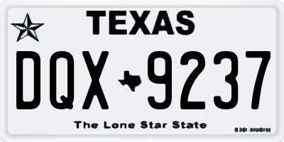 TX license plate DQX9237