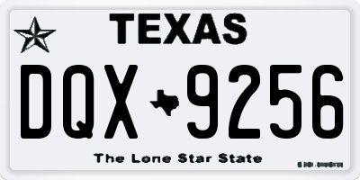 TX license plate DQX9256