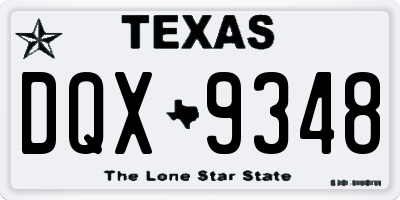 TX license plate DQX9348