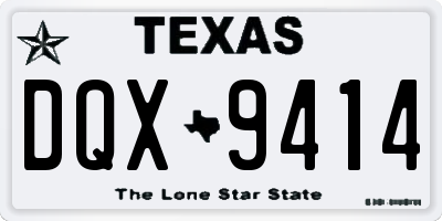 TX license plate DQX9414