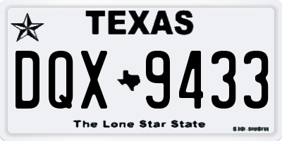 TX license plate DQX9433