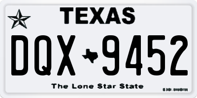 TX license plate DQX9452