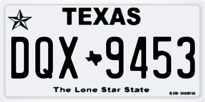 TX license plate DQX9453