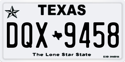 TX license plate DQX9458
