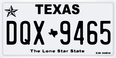 TX license plate DQX9465