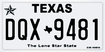 TX license plate DQX9481
