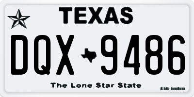 TX license plate DQX9486