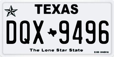 TX license plate DQX9496